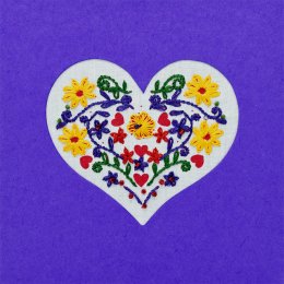 Fair Trade Embroidered Purple Heart Card