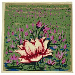 Fair Trade Painted Water Lily Card