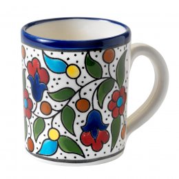 Floral Colourful Hand Painted Ceramic Floral Mug - Navy