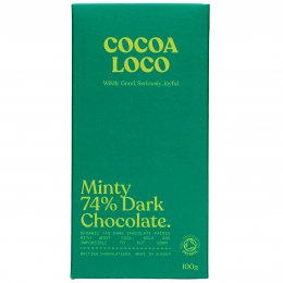 Cocoa Loco Organic Dark Chocolate & Mint Bar - 100g