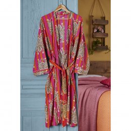 Tiger Stripe Dressing Gown - Pink & Orange