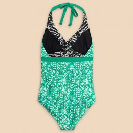 White Stuff Recycled Sunshine Reversible Swimsuit - Green
