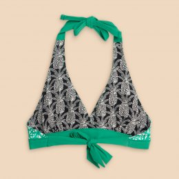 White Stuff Recycled Sunshine Reversible Bikini Top - Green
