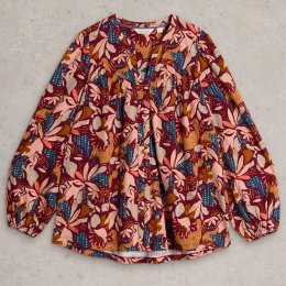 White Stuff Organic Teresa Longline Shirt - Plum