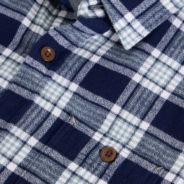White Stuff Organic Wallace Brushed Cotton Shirt - Navy Check