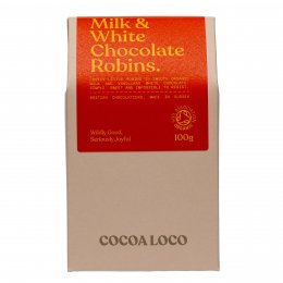 Cocoa Loco Milk & White Chocolate Robins - 100g