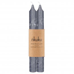 Rustic Soy Blend Charcoal Dinner Candle - Set of 2