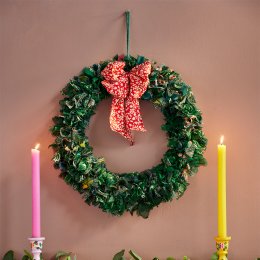 Recycled Sari Green Wreath - Large
