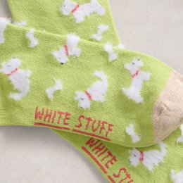 White Stuff Fluffy Dog Organic Ankle Socks