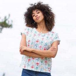 Kite Alum Slub Jersey Top Flower Press