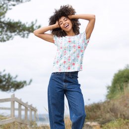 Kite Alum Slub Jersey Top Flower Press