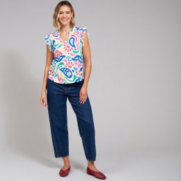 Kite Bramblecombe Slub Jersey Top Paisley Power