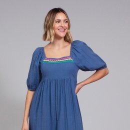Kite Cattistock Ric Rac Muslin Dress Navy