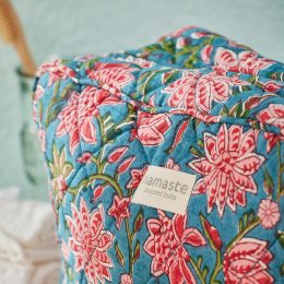 Sanganeri Block Printed Washbag - Blue