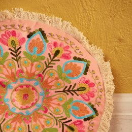 Bohemia Mandala Embroidered Cushion - Pink