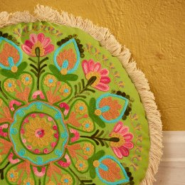 Bohemia Mandala Embroidered Cushion - Green