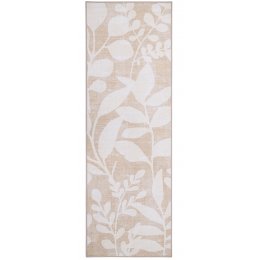 Eco-Washable Natural Eden Leaves Runner - 75 x 220cm