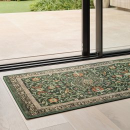 Eco-Washable Country Paisley Green Runner - 75 x 220cm