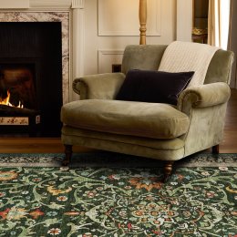 Eco-Washable Country Paisley Green Rug - 160 x 230cm