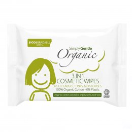 Simply Gentle Organic 3 in 1 Cosmetic Wipe - 25 Wipes