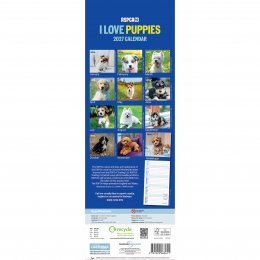 RSPCA I Love Puppies 2027 Slim Wall Calendar