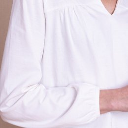 Nomads Organic Cotton Gathered Top - Ivory