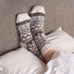 Classic Fairisle Sofa Socks - Natural