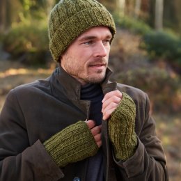 Mens Shetland Wristwarmer - Moss