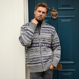 Mens Portree Zip Jacket - Grey Blue