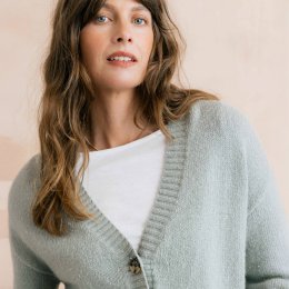 Lily & Me Bloom Knit Cardigan - Fleck - Mist