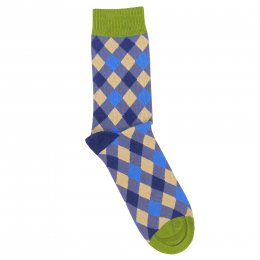 Doris & Dude Blue Diamond Bamboo Socks - UK 7-11