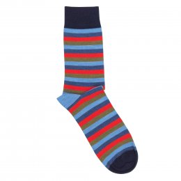 Doris & Dude Blue Stripe Merino Wool Socks- UK 7-11