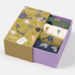 Thought Autumn Harvest Organic Cotton Socks Gift Box - UK 4-7 - 4 Pairs