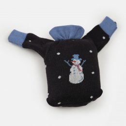 Thought Happy Snowman Organic Cotton Christmas Jumper Socks In a Bag - Black - UK 7-11