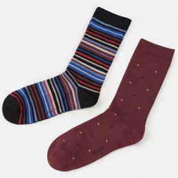 Thought Spot & Stripe Bamboo Socks in Hangable Cracker Gift Box - UK 7-11 - 2 Pairs