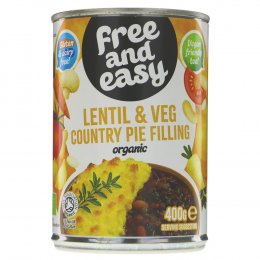 Free & Easy Organic Lentil & Veg Country Pie Filling - 400g