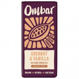 Ombar Coconut & Vanilla Dark Chocolate Bar - 70g