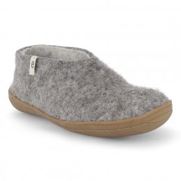 Egos Handmade Natural Wool Full Slipper Shoe - Natural Grey