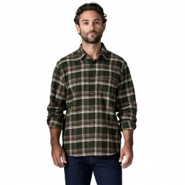 Patagonia Mens Long-Sleeved Lightweight Fjord Flannel Shirt - Treeline Green