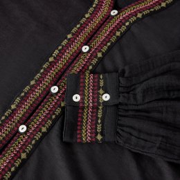 White Stuff Lizzie Organic Embriodered Top - Black