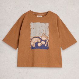 White Stuff Katya Graphic Tee - Brown