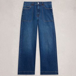 White Stuff Tia Organic Wide Leg Jeans - Dark Denim