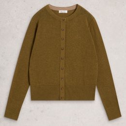 White Stuff Lois Organic Cardi - Chartreuse