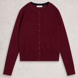 White Stuff Lois Organic Cardi - Dark Plum