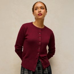 White Stuff Lois Organic Cardi - Dark Plum
