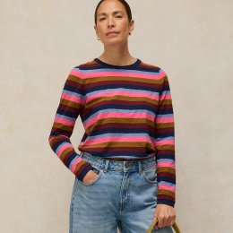 White Stuff Clara Stripe Long Sleeve Tee - Pink