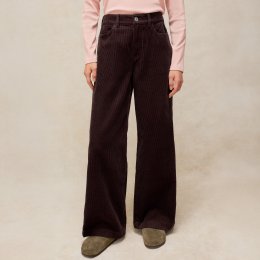 White Stuff Ayla Cord Wide Leg Trouser - Dark Brown