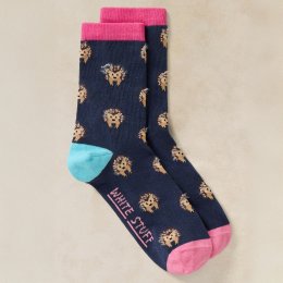 White Stuff Organic Fluffy Hedgehog Ankle Socks - Navy
