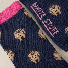White Stuff Organic Fluffy Hedgehog Ankle Socks - Navy
