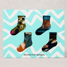 White Stuff Organic Garden Animal Socks - Green - 4 pairs